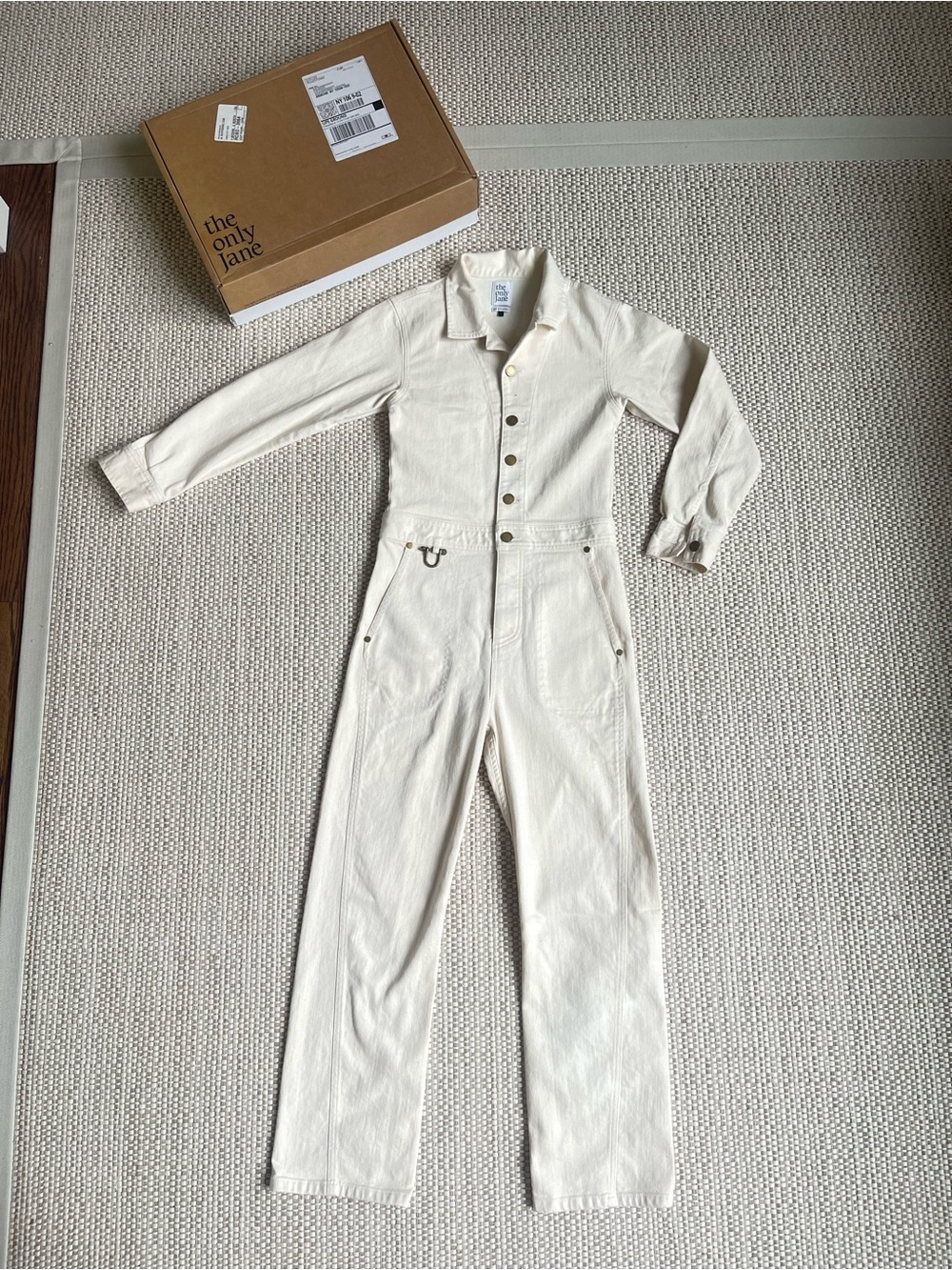 The Only Jane Jump One Jumpsuit in Ecru Denim size 2 New without tag